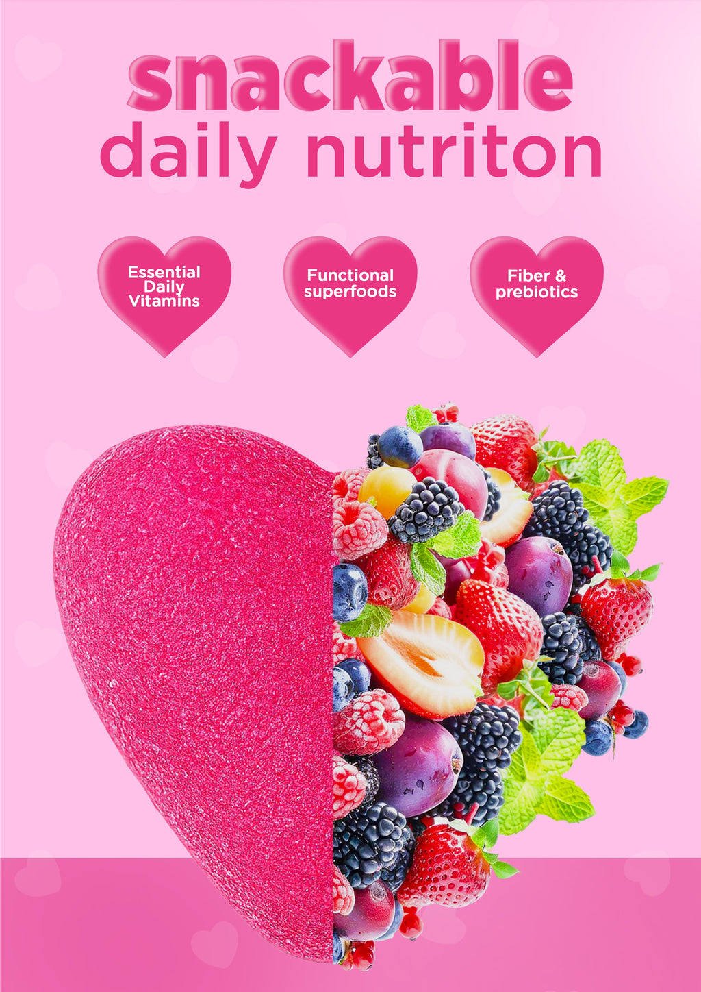 It Girl Snack - Superfoods Greens Gummies in Pink Starburst Flavor