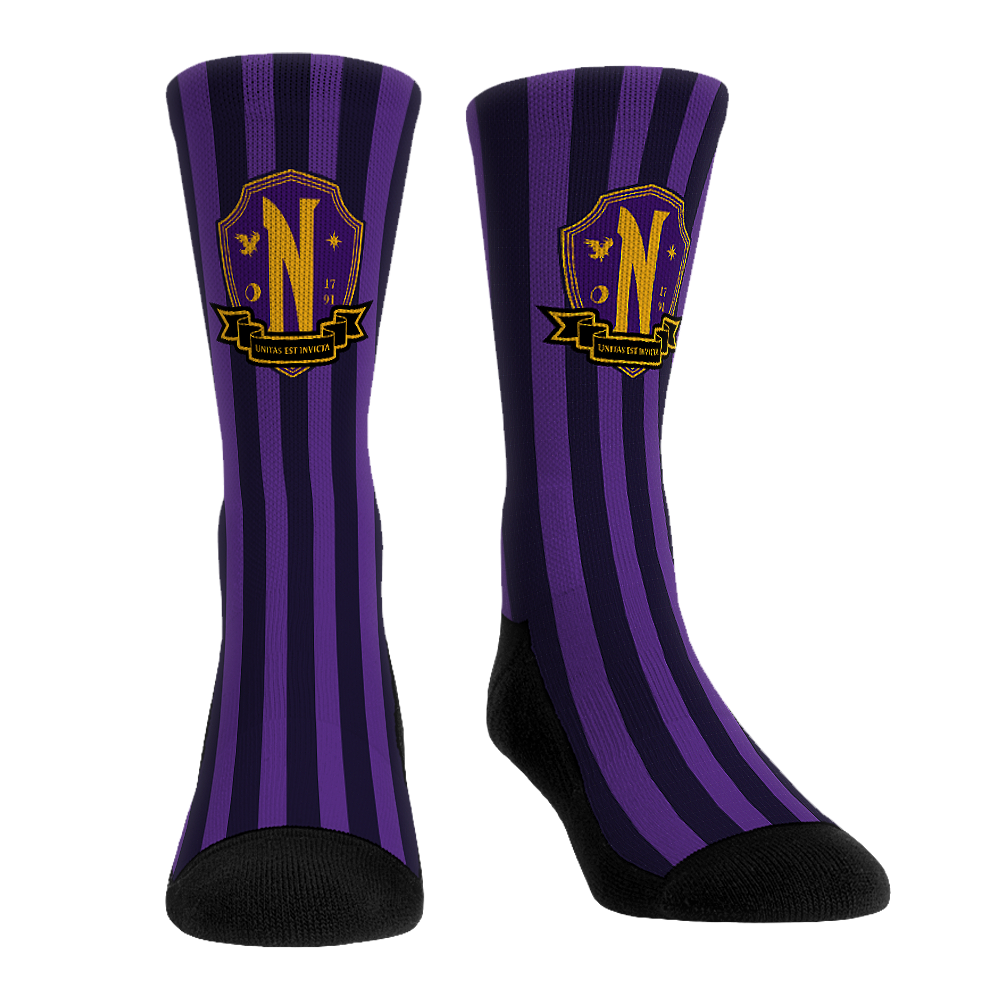 Wednesday - Nevermore Crest Crew Socks