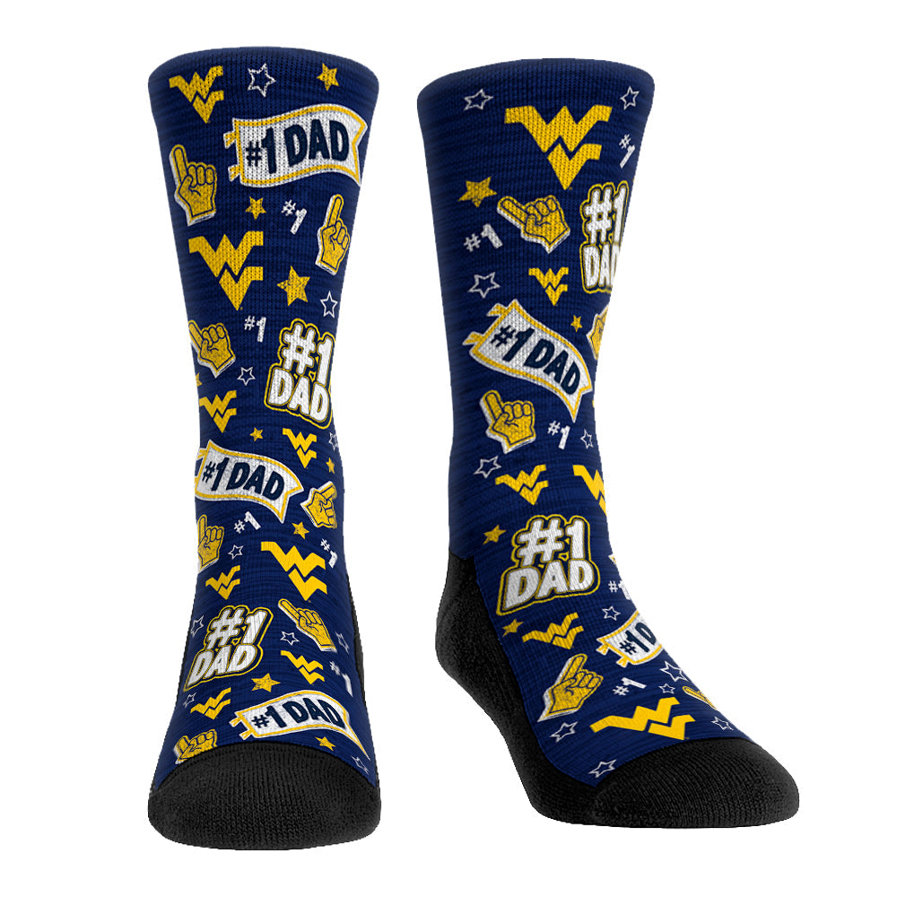 West Virginia Mountaineers - #1 Dad Crew Socks