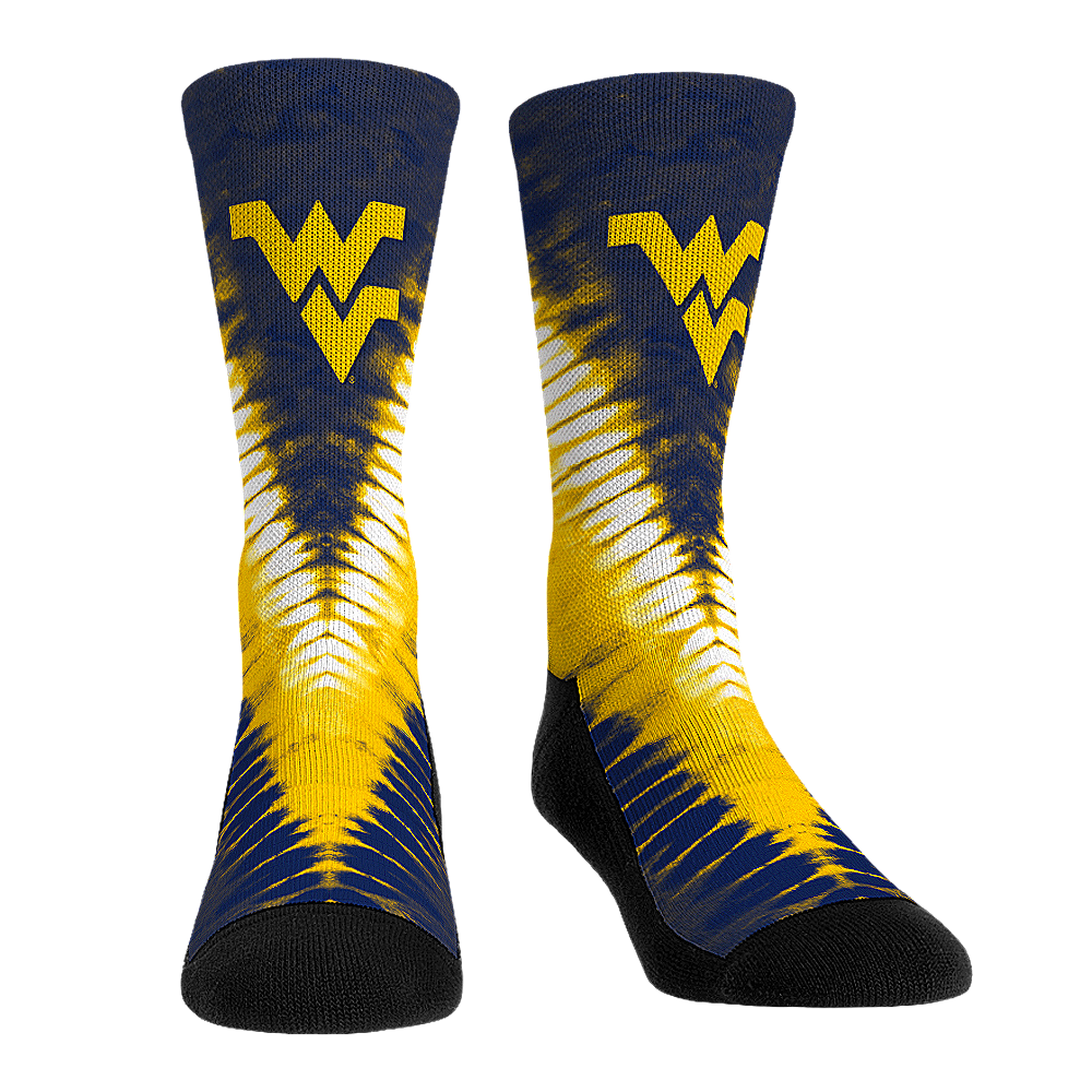 West Virginia Mountaineers - V Shape Tie Dye Crew Socks