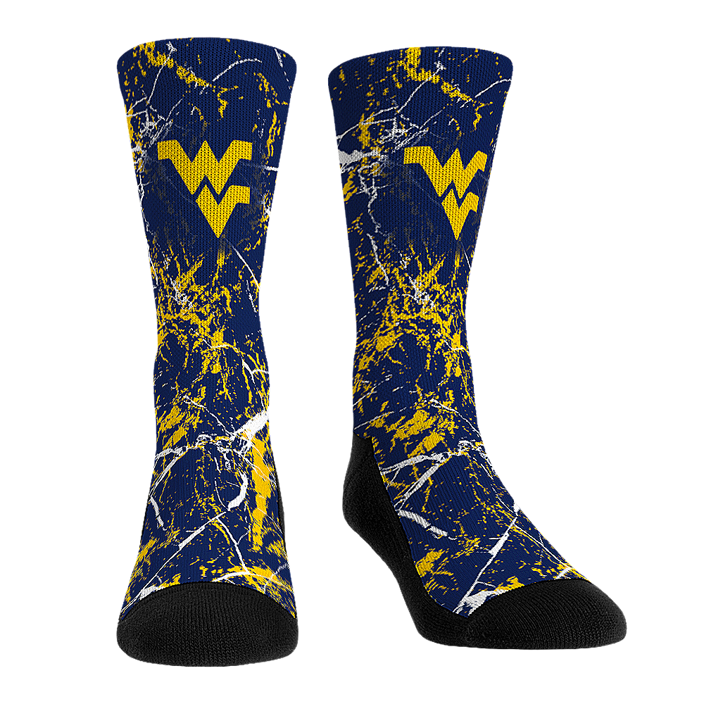 West Virginia Mountaineers - Cracked Marble Crew Socks