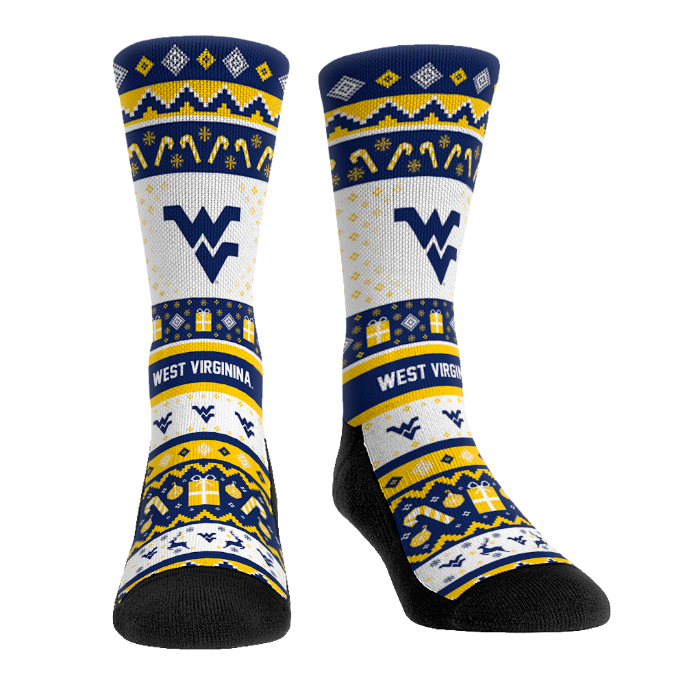West Virginia Mountaineers - Tacky Sweater Crew Socks