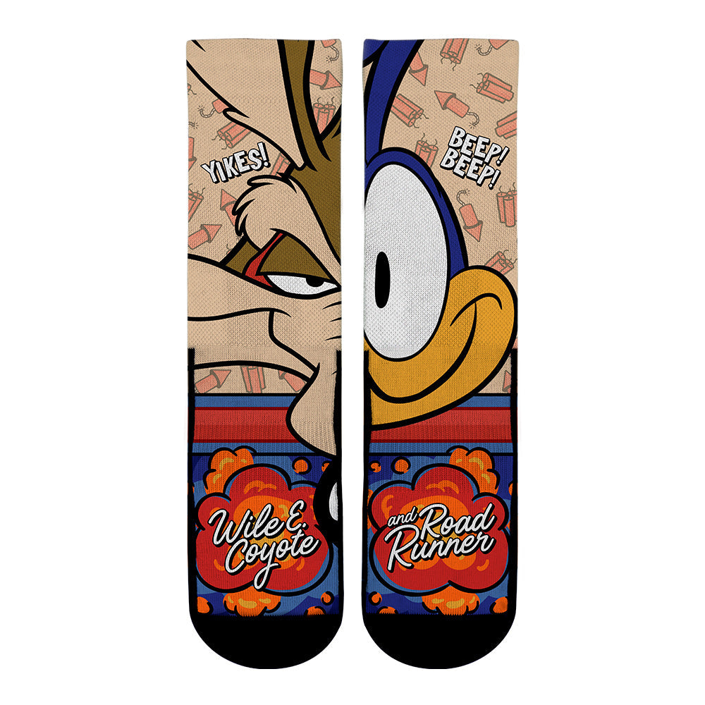 Wile E. Coyote & Road Runner - Split Face Crew Socks