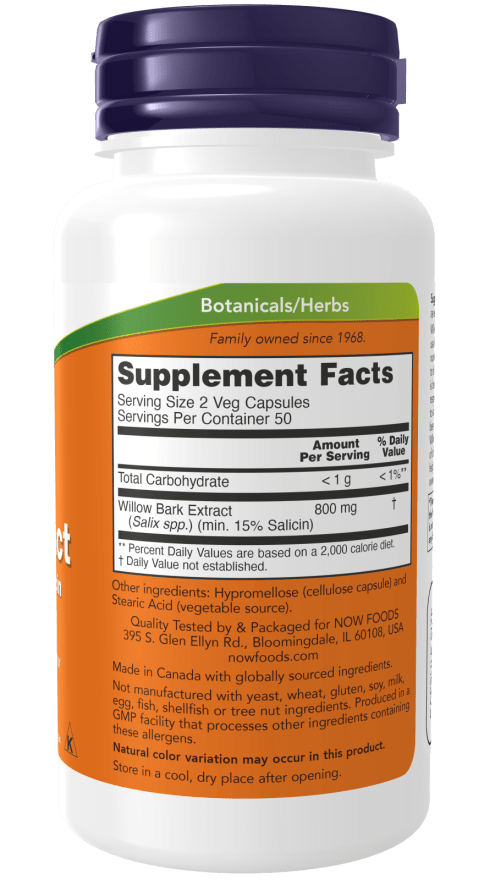 Willow Bark Extract 400mg - 15% Salicin