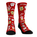 Wisconsin Badgers - SpongeBob SquarePants Characters All-Over Crew Socks