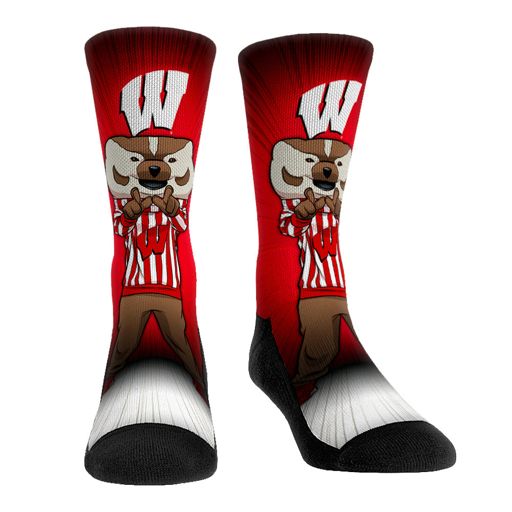 Wisconsin Badgers - Mascot Pump Up! Crew Socks