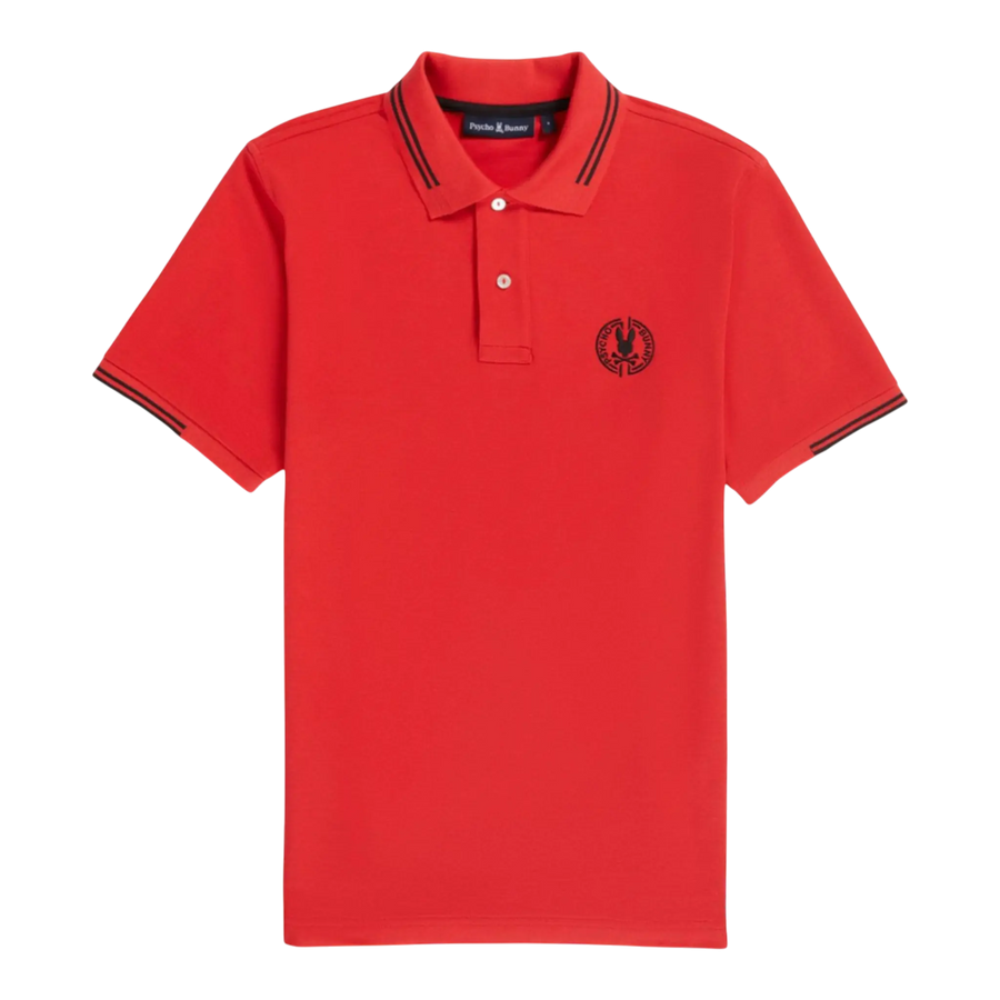 Psycho Bunny Santa Fe Pique Men Polo Shirt Chili Red