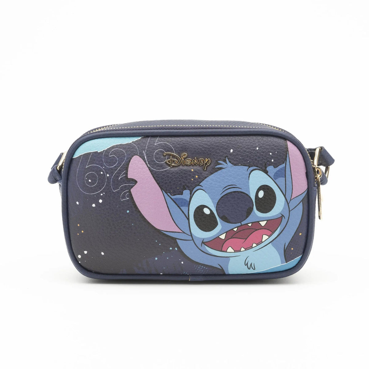 Disney Lilo And Stitch - Stitch Double Zipper Vegan Leather Crossbody