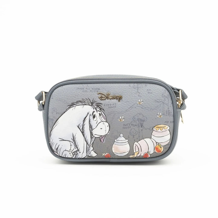 Disney Winnie the Pooh - Eeyore Double Zipper Vegan Leather Crossbody