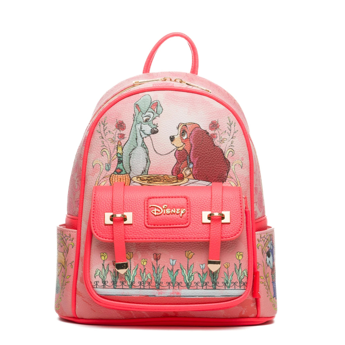 Disney Lady And The Tramp - 11" Vegan Leather Mini Backpack With Dust Cover