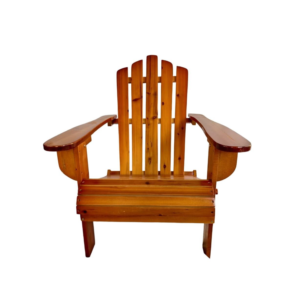 WONDERWALL 'Une Collection' Foldable Solid Wood Adirondack Chair with Classic Design - Oak Finish