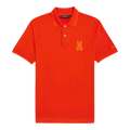 Psycho Bunny Cleveland Chainstitch Pique Men Polo Shirt Tangerine Tango