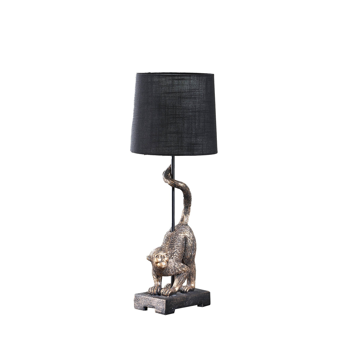WONDERWALL 'Une Collection' 24" Wildlife Capuchin Monkey Table Lamp with Antique Bronze Finish - Golden Black