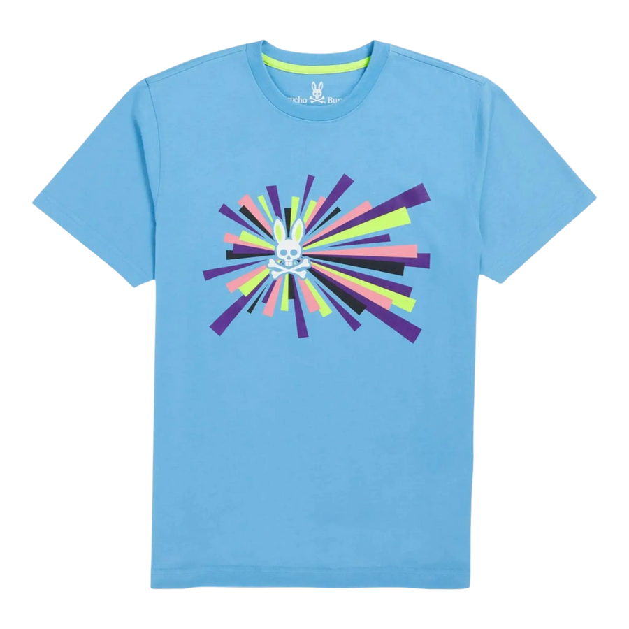 Psycho Bunny Shubert Graphic Men T‑Shirt Cornflower