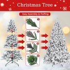 WONDERWALL ‘Noël DuBois’ 6 ft Flocked Artificial Christmas Tree – Green / White