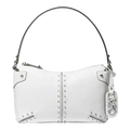 Michael Kors Astor Women Large Studded Leather Shoulder Bag White