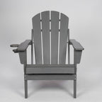 WONDERWALL 'Une Collection' HDPE Folding Adirondack Chair with Dual Cup Holder - Gray