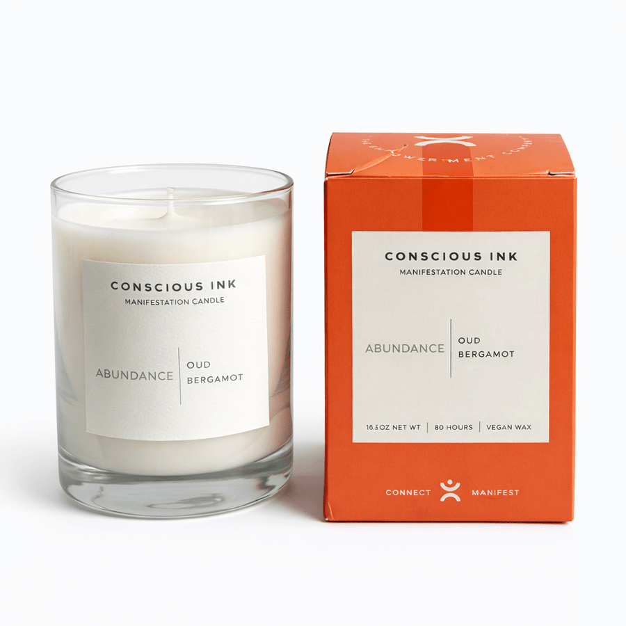 Abundance Oud + Bergamot Manifestation Candle + Ink