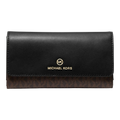 Michael Kors Jet Set Charm Women Large Logo Trifold Wallet Black