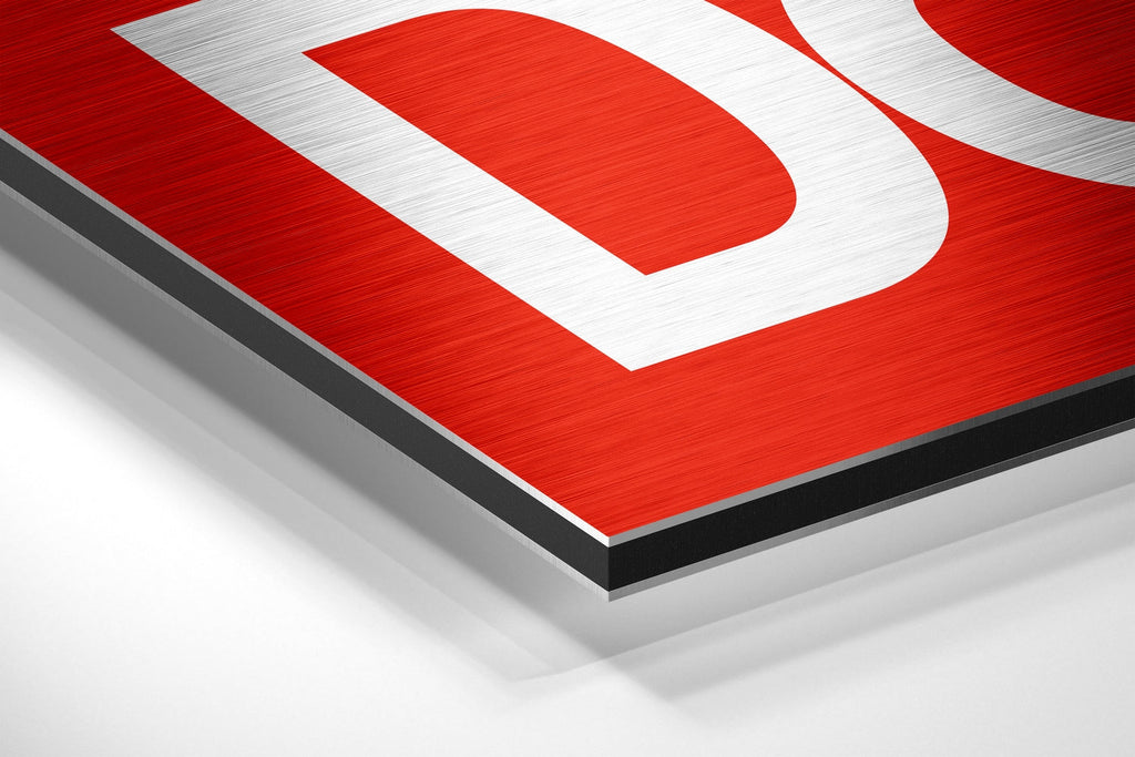 WONDERWALL ‘L’Atelier Fun Collection’ White on Red Get Shit Done Brushed Aluminum Dibond Wall Art