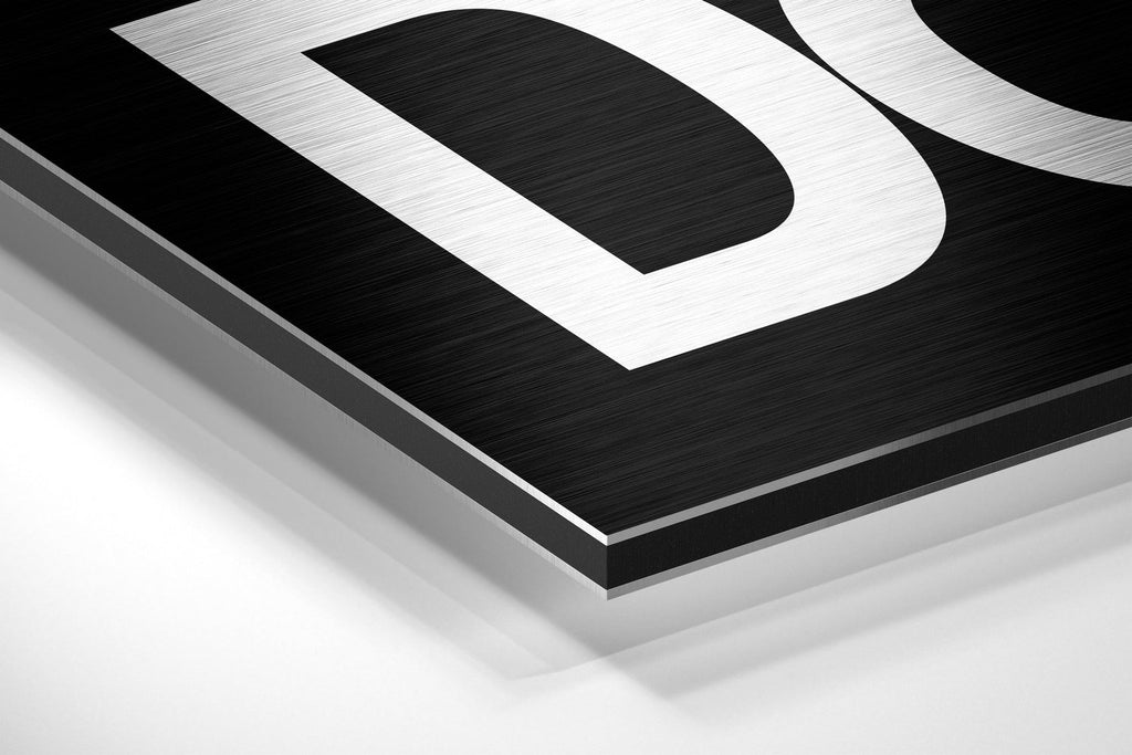 WONDERWALL ‘L’Atelier Fun Collection’ White on Black Get Shit Done Brushed Aluminum Dibond Wall Art