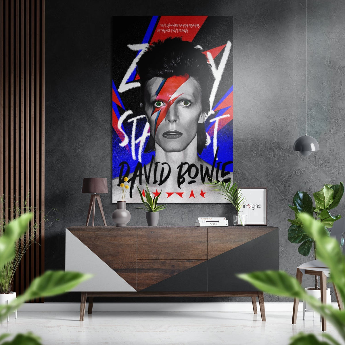 WONDERWALL ‘L’Atelier Fun Collection’ Lightning Bolt Musician Portrait Brushed Aluminum Dibond Wall Art