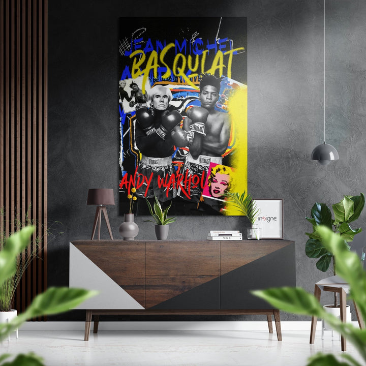 WONDERWALL ‘L’Atelier Fun Collection’ Boxing Duo Graffiti Portraits Brushed Aluminum Dibond Wall Art