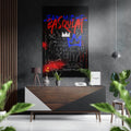 WONDERWALL ‘L’Atelier Fun Collection’ Black Chalk Crown Graffiti Brushed Aluminum Dibond Wall Art