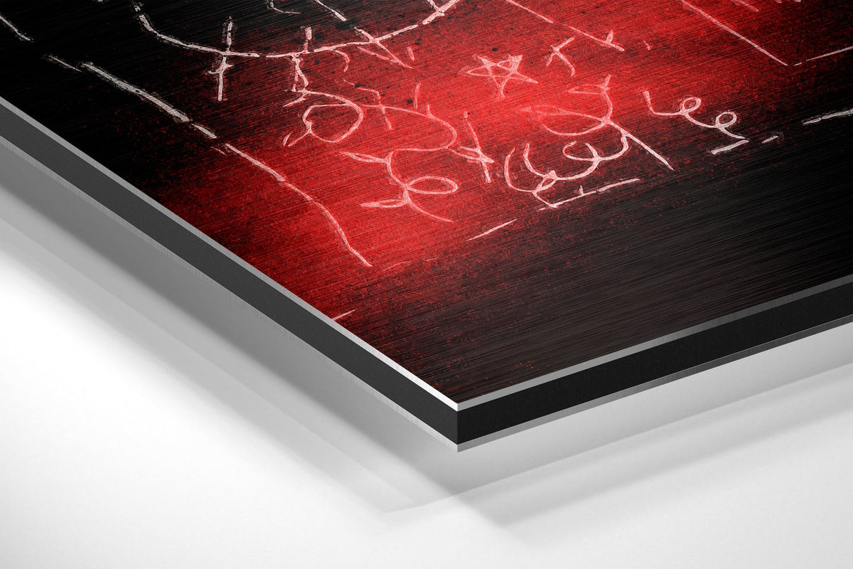 WONDERWALL ‘L’Atelier Fun Collection’ Black Chalk Crown Graffiti Brushed Aluminum Dibond Wall Art