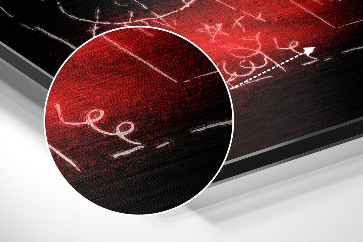 WONDERWALL ‘L’Atelier Fun Collection’ Black Chalk Crown Graffiti Brushed Aluminum Dibond Wall Art