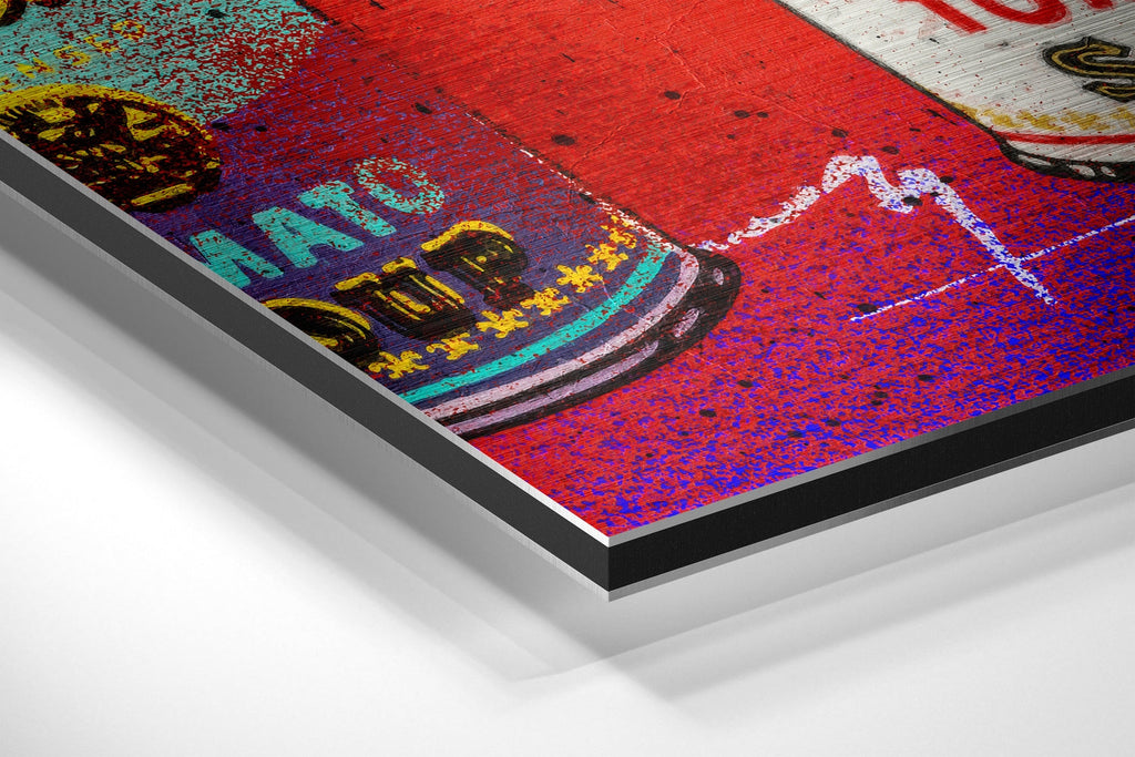 WONDERWALL ‘L’Atelier Fun Collection’ Tomato Soup Cans Pop Art Brushed Aluminum Dibond Wall Art