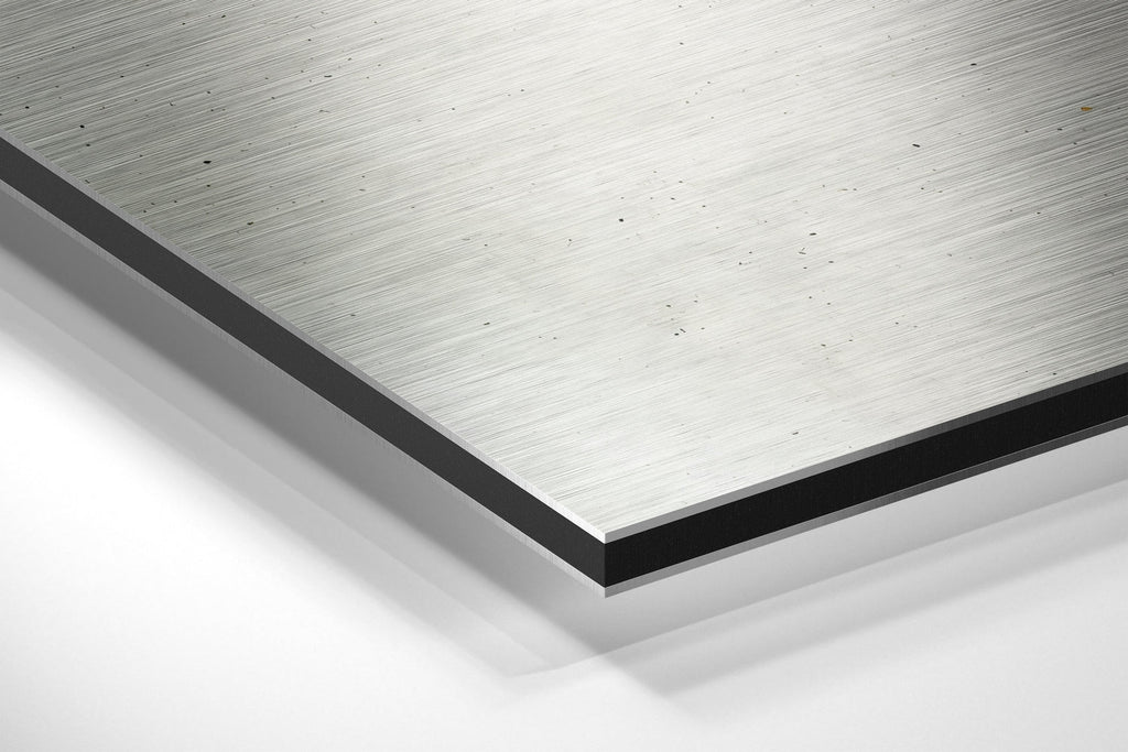 WONDERWALL ‘L’Atelier Fun Collection’ Amber and White Get Shit Done Brushed Aluminum Dibond Wall Art