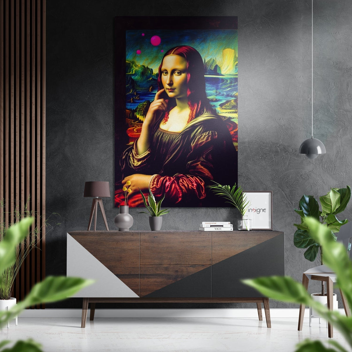 WONDERWALL ‘L’Atelier Fun Collection’ Mona Lisa Vivid Pop Art Brushed Aluminum Dibond Wall Art