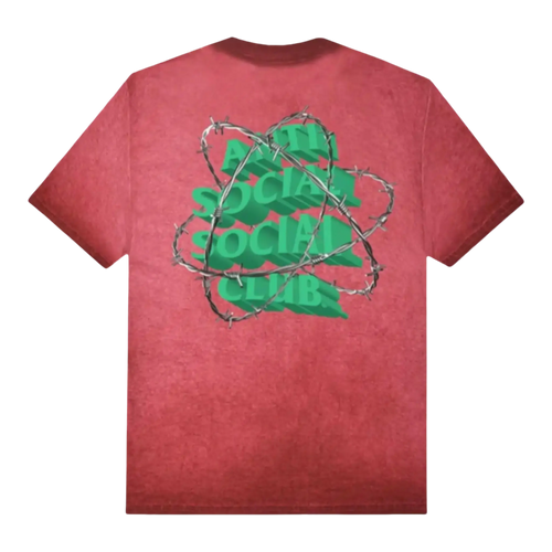 Anti Social Social Club New & Gone Men T-Shirt Red Mineral Wash