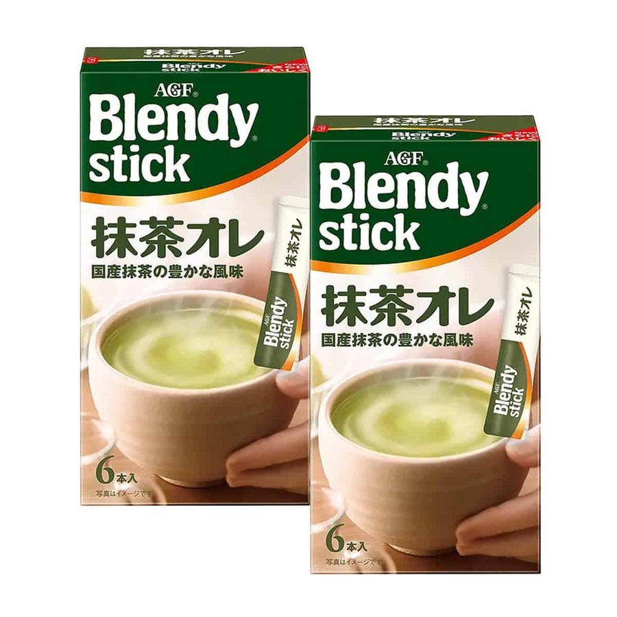 Blendy Stick Matcha Au Lait Green Tea Latte 6 Sticks x 2 Boxes