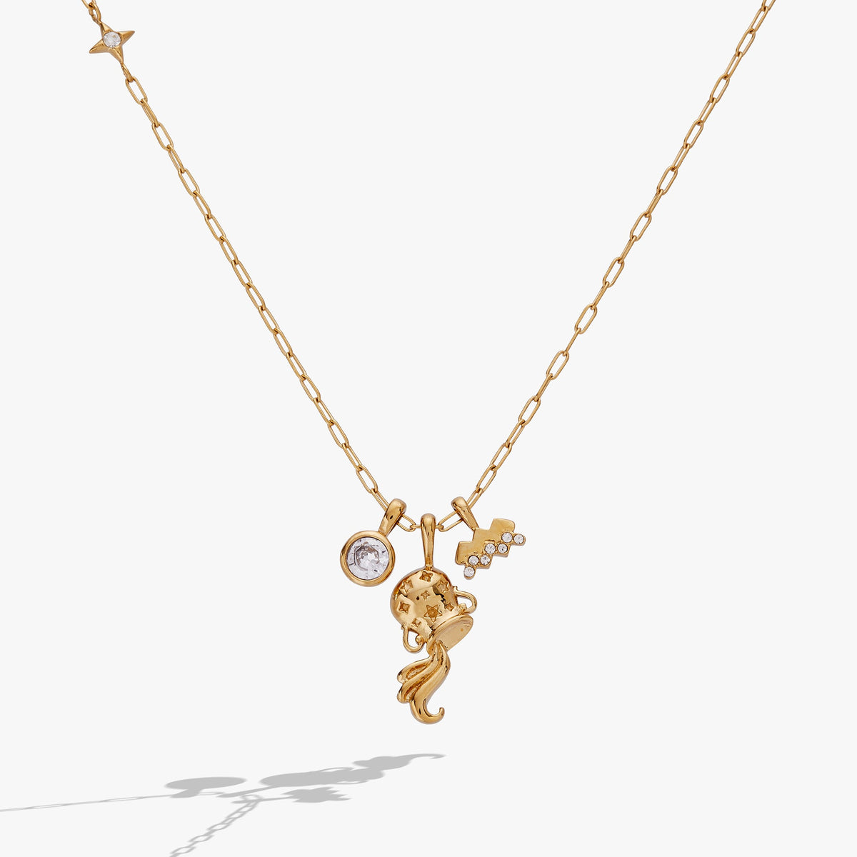 Aquarius Zodiac Charm Cluster Necklace - WONDERWALL