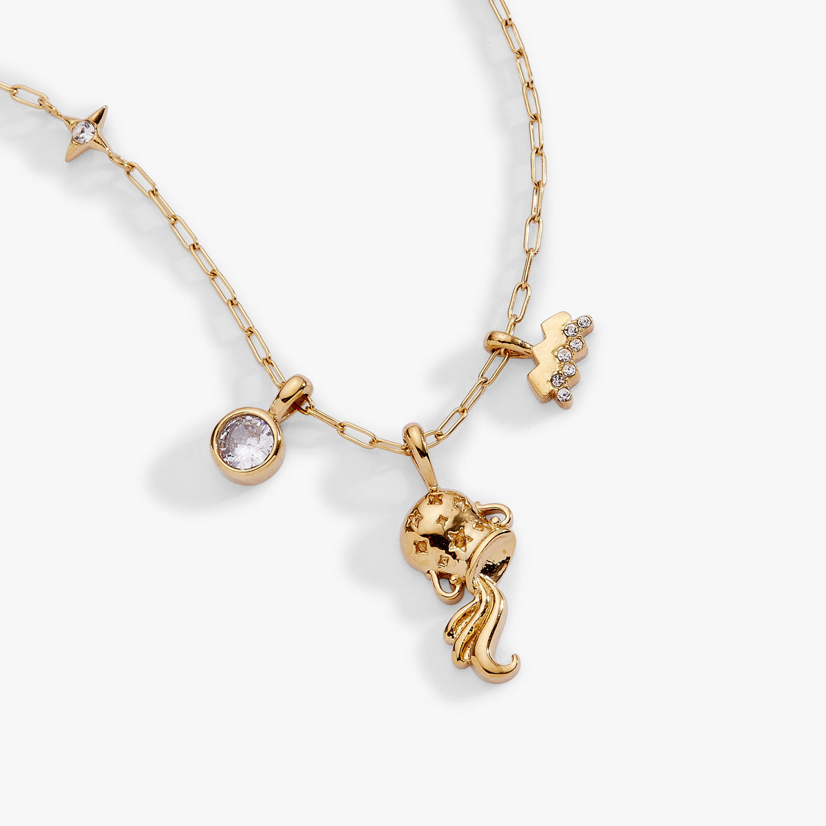 Aquarius Zodiac Charm Cluster Necklace - WONDERWALL