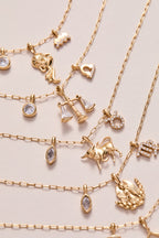 Aquarius Zodiac Charm Cluster Necklace - WONDERWALL