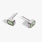 August Emerald-Cut Birthstone Stud Earrings - WONDERWALL