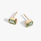 August Emerald-Cut Birthstone Stud Earrings - WONDERWALL