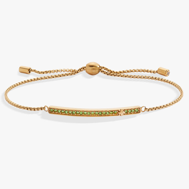 August Everyday Birthstone Pave Bolo Bracelet