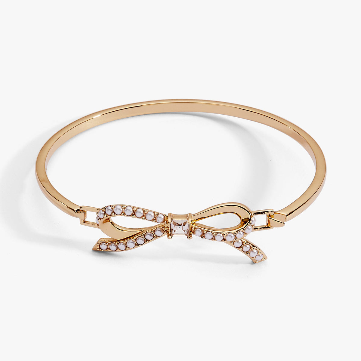 Bow Pearl Coquette Tension Bangle - WONDERWALL