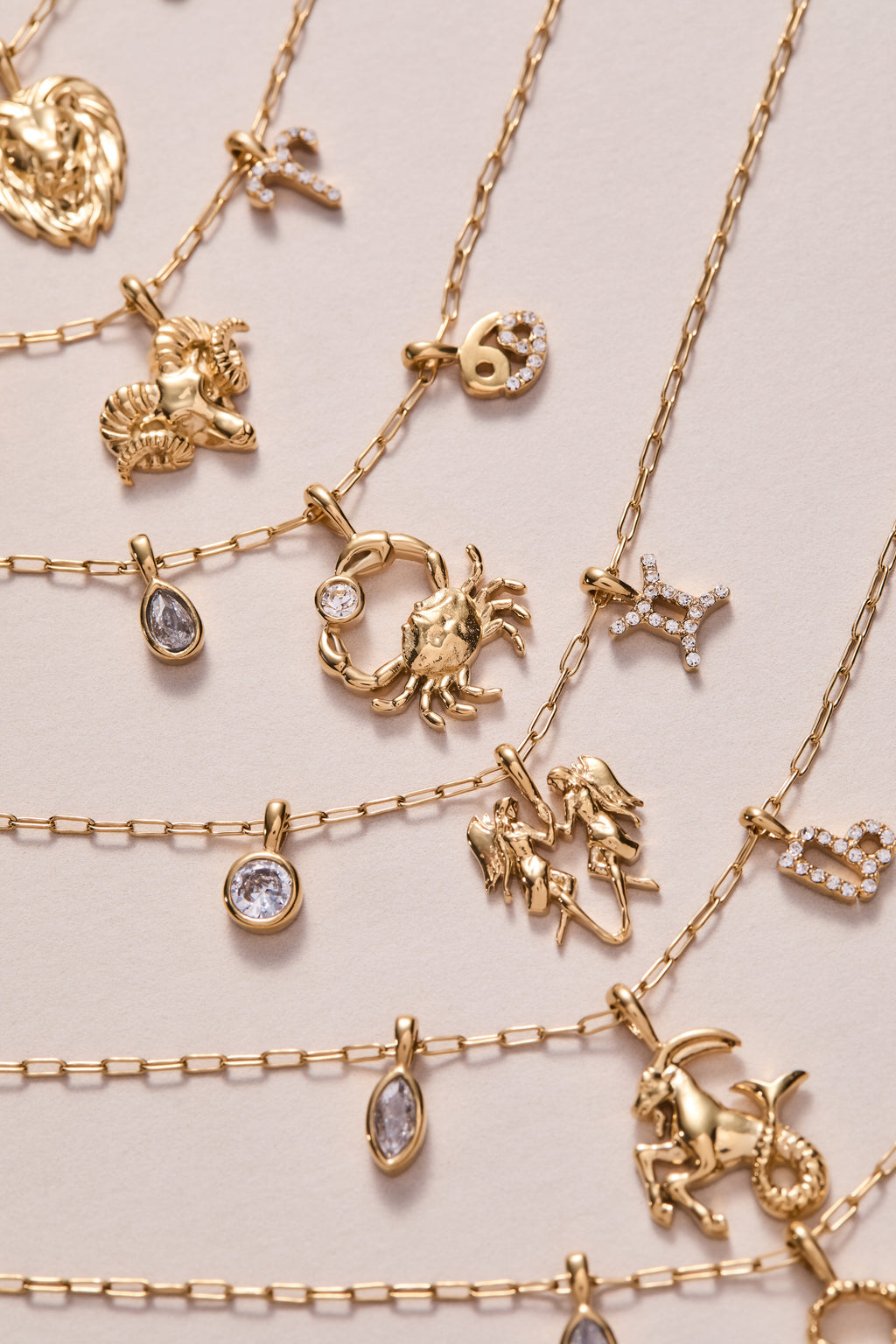 Capricorn Zodiac Charm Cluster Necklace - WONDERWALL