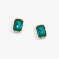 December Emerald-Cut Birthstone Stud Earrings - WONDERWALL