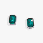 December Emerald-Cut Birthstone Stud Earrings - WONDERWALL