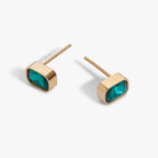 December Emerald-Cut Birthstone Stud Earrings - WONDERWALL