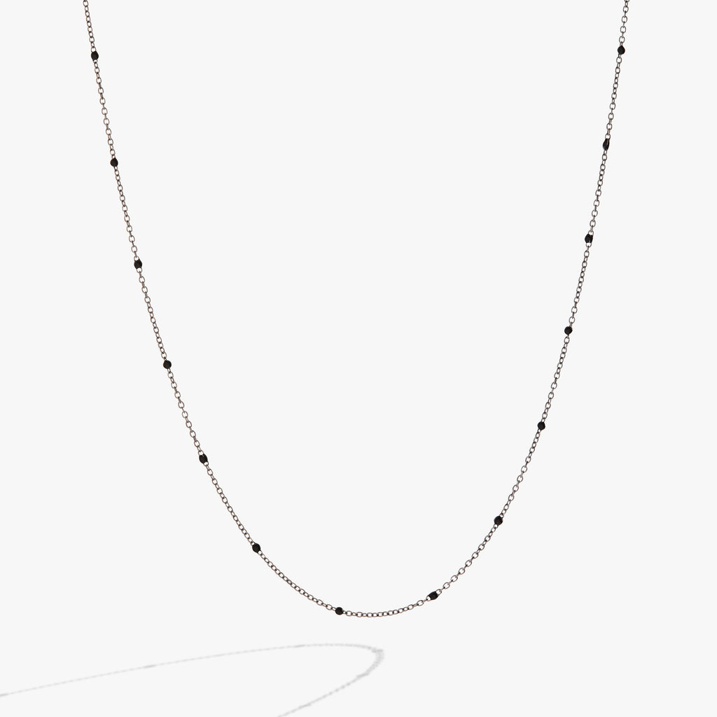 Enamel Black Dot Chain Necklace - WONDERWALL