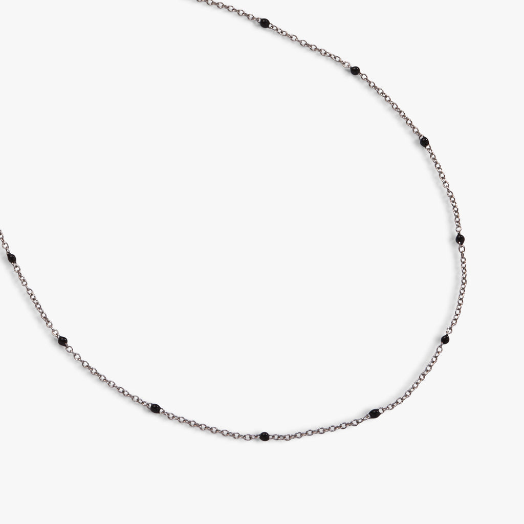 Enamel Black Dot Chain Necklace - WONDERWALL