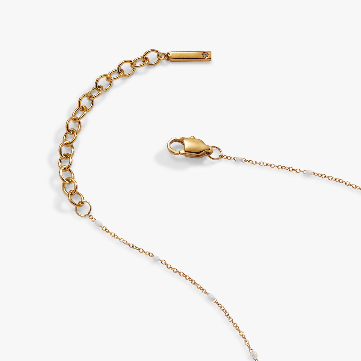 Enamel White Dot Chain Necklace - WONDERWALL
