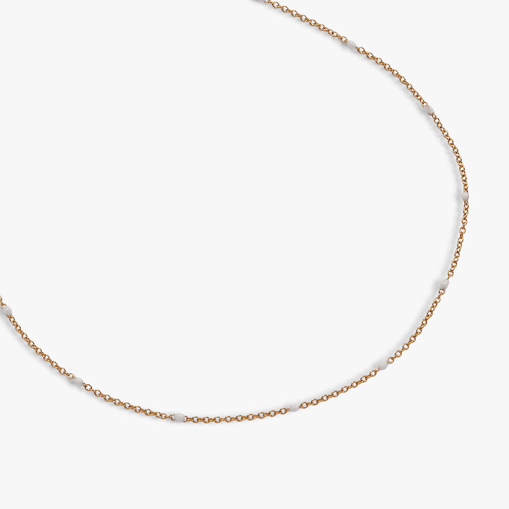 Enamel White Dot Chain Necklace - WONDERWALL